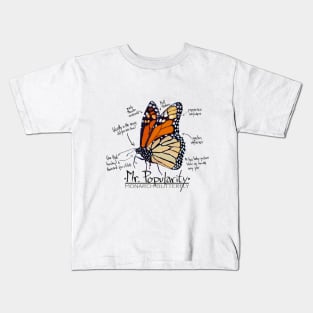 Mr Popularity (Monarch Butterfly, Annotated) Kids T-Shirt